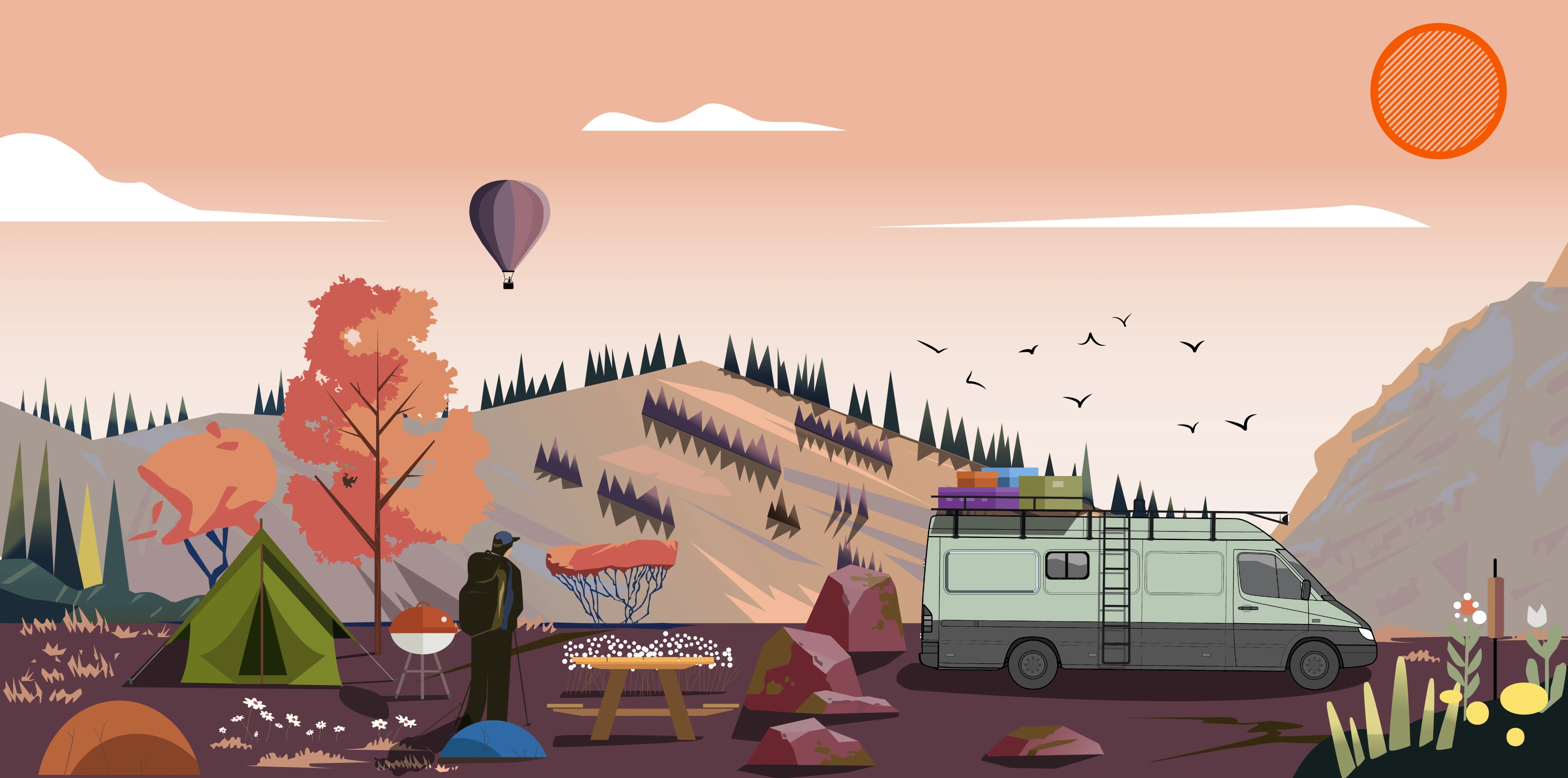 A scenic view of Albania's landscape with mountains and coast